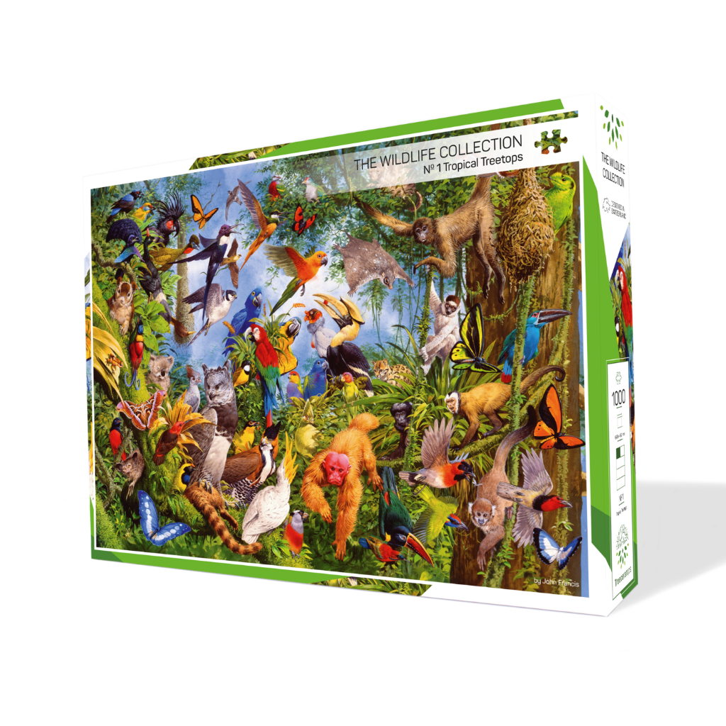 The Wildlife Collection 4 Puzzles form 1 Artwork by Treeceratops